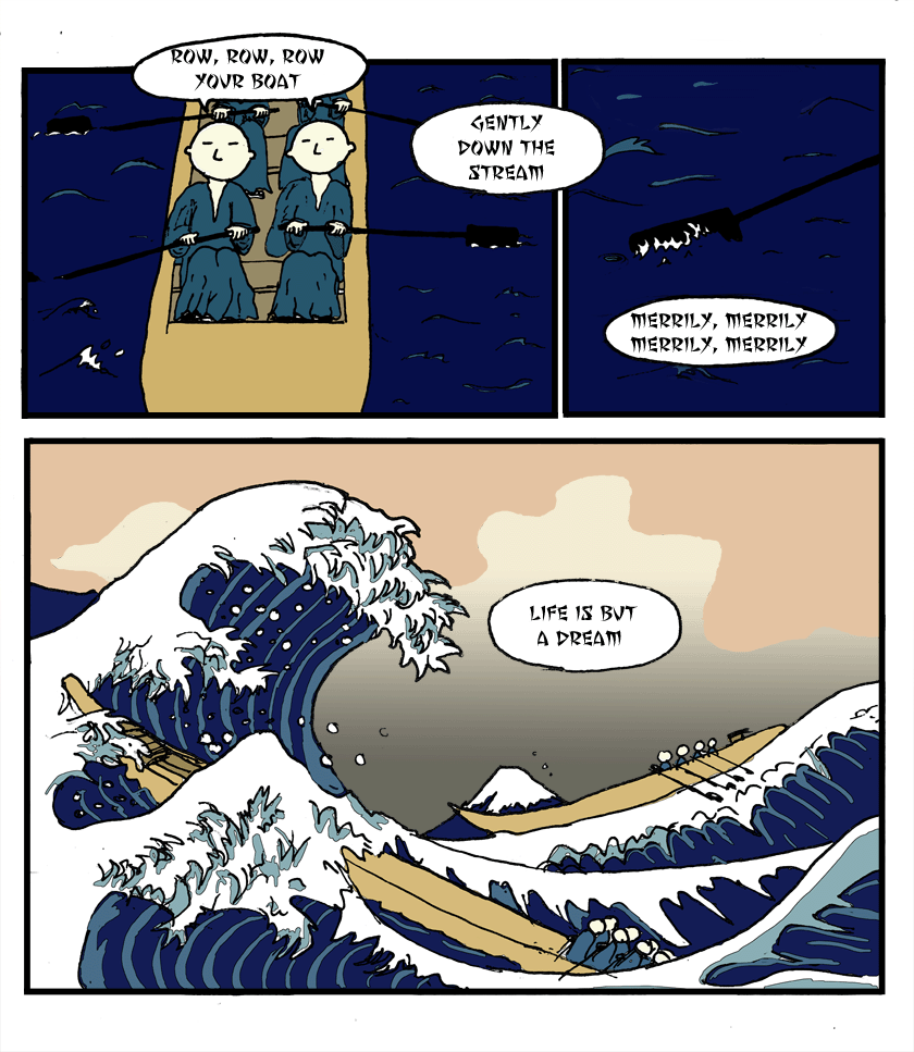 The Great Wave off Kanagawa is the first in Hokusai's series '36 Views of Mount Fuji'. YOU CAN NOW USE THIS KNOWLEDGE TO IMPRESS YOUR FRIENDS