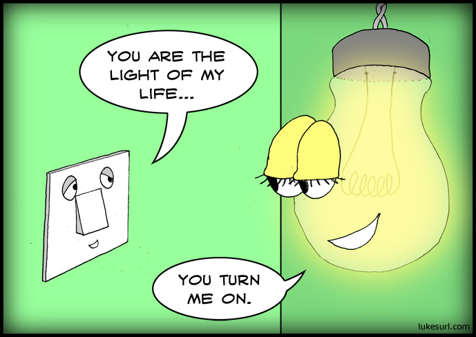 I got the idea for this comic when I had the idea for another comic and saw the lightbulb above my head