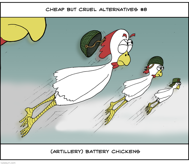 So, uh, on an unrelated note, ever come to after a night of heavy drinking surrounded by drawings of poultry in military uniform and realised you should at least use a few in your webcomic? Anybody?